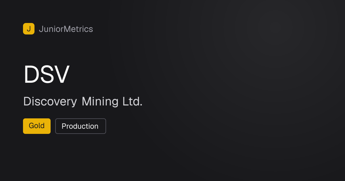 DSV — Discovery Mining Ltd. | JuniorMetrics