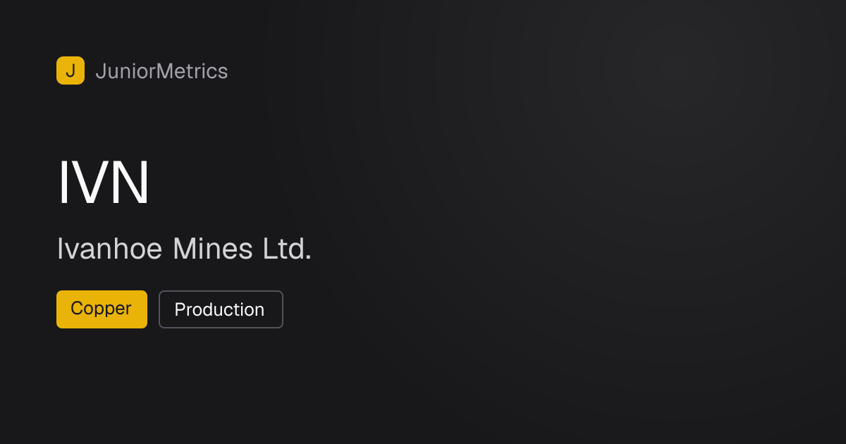IVN — Ivanhoe Mines Ltd. | JuniorMetrics